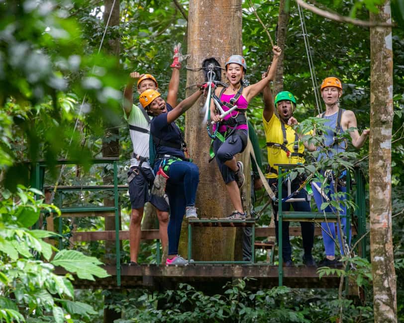 Castries, St. Lucia - Adrenaline Zipline - Getting fitted for the eight-line course