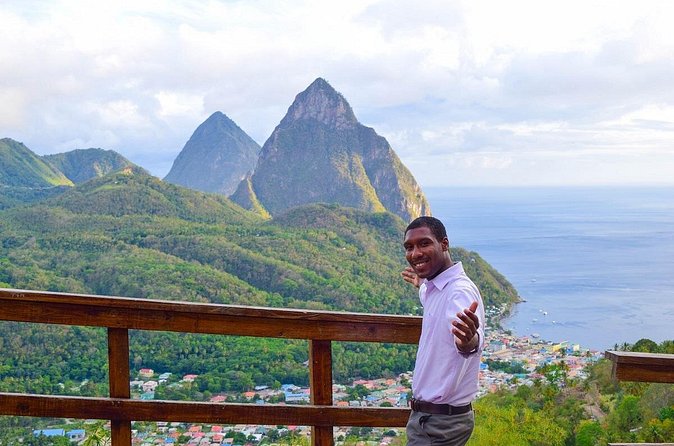 Gros Piton Hike St Lucia - The halfway viewpoint over Soufriere