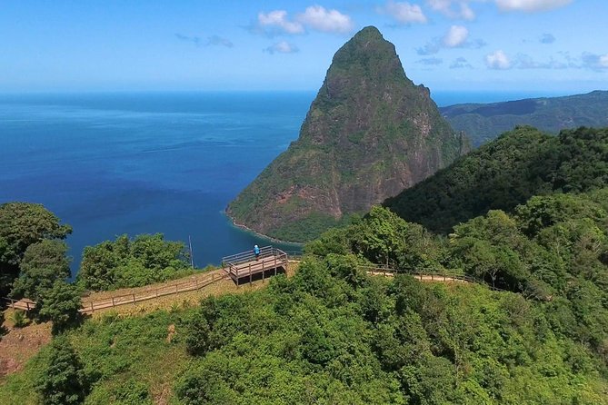 Gros Piton Hike - Arriving at Gros Piton with water, sticks, and a waiver