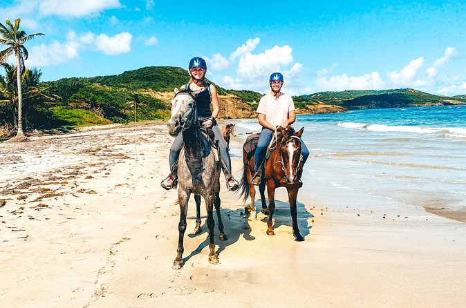 Private Beach Picnic Horseback Ride with Sandy Hoofs St. Lucia - Reaching Anse La Voute beach