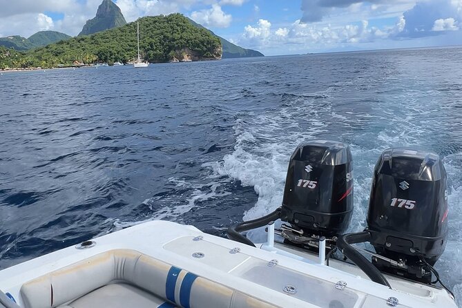 Private Boat Charter St. Lucia, boat tour to Soufriere. Full day - Jalousie Beach combines sand, swimming, and snorkeling