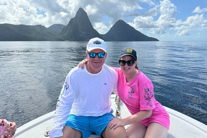 Private Charter Tour in St Lucia - The Pitons from the water