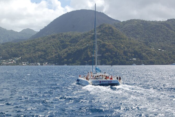 Rodney Bay to Soufriere Catamaran Transfer - The approach to Soufriere and the Pitons