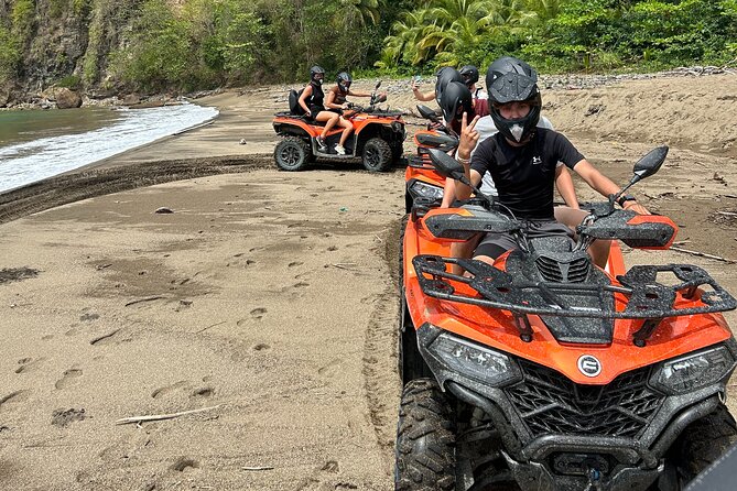 St Lucia ATV Tour : Waterfall, Plantation, Beach and Distillery - Roseau Beach and Clive’s rum punch