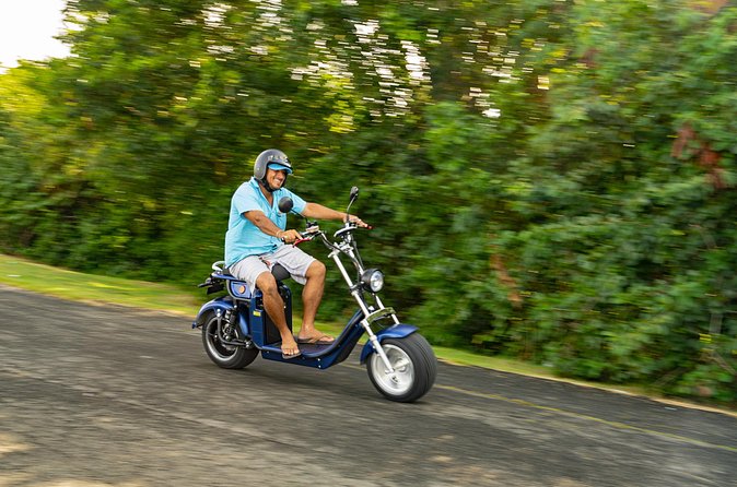 St.Lucia Beaches and Backroads Tour by Electric Big-Wheel Scooter - Rodney Bay Marina and the return ride