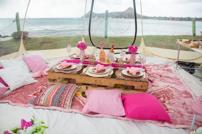 St Lucia Beachfront Sunset Picnics - A sunset picnic with the sand as your dining room