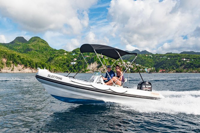 St. Lucia Speedboat and Power Snorkel From Castries - Power snorkeling over a protected reef