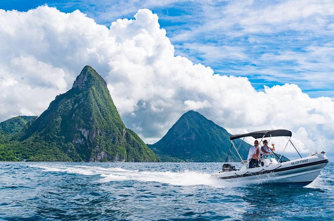 St. Lucia Speedboat and Power Snorkel From Castries - The return cruise through bays and Marigot Bay